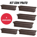 Kit com 6 Jardineiras Romano com Prato