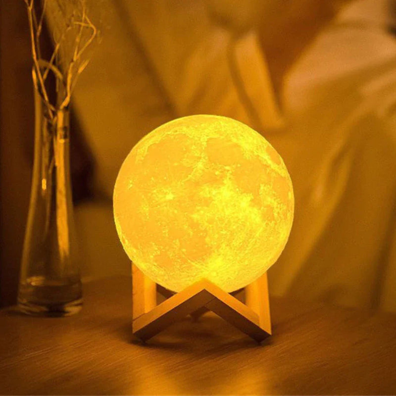 Luminária de Lua Cheia 3D LED