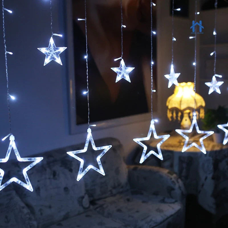 Cascata Estrela LED com 8 Funções