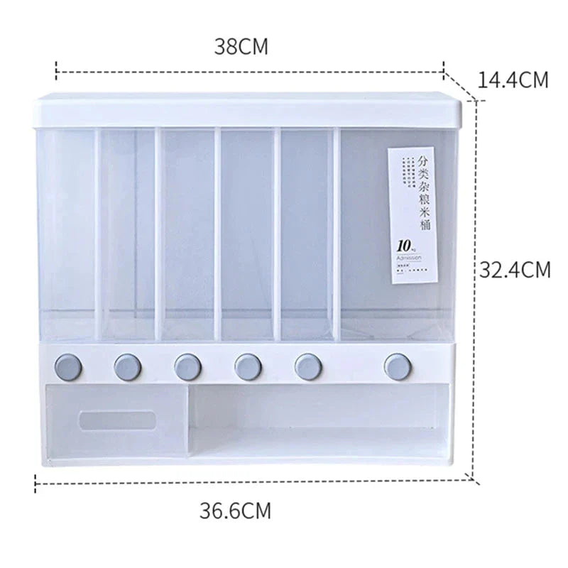 Recipiente De Caixa De Armazenamento De Dispensador De Arroz, Selo À Prova De Umidade De Insetos, Organizador De Cozinha De Grãos, Racks Automáticos